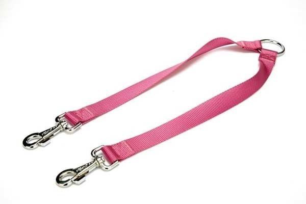 Doggie Dokuma Çift Köpek Gezdirme Tasma Aparatı Medium Mor 2.5x70-60 Cm