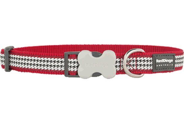 Red Dingo Fang It Desenli Kırmızı Köpek Boyun Tasması 15mm