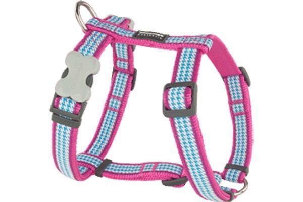 Red Dingo Fang It Desenli Köpek Göğüs Tasması Pembe 20 Mm