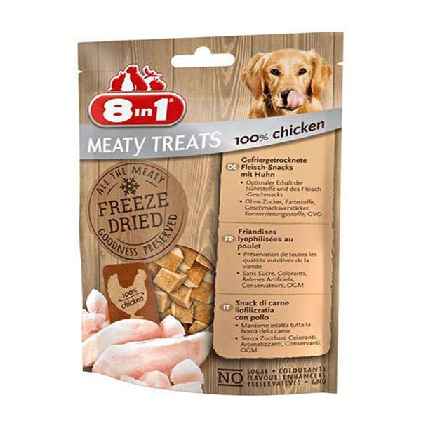 8 in 1 Freeze Dried Tahılsız Kurutulmuş Tavuk ve Havuçlu Köpek Ödül Maması 50 Gr