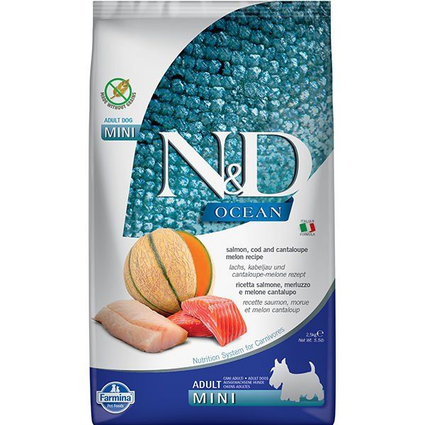 N&D Ocean Somon ve Morina Balıklı Mini Yetişkin Köpek Maması 2.5 Kg