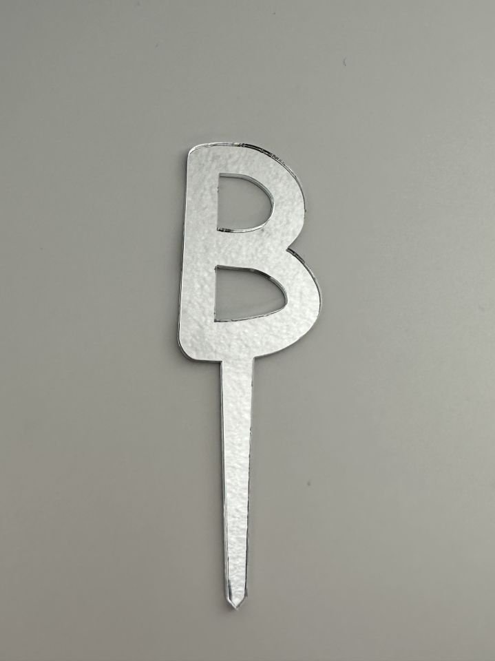 Harf Aynalı Gümüş Pleksi 7,5 cm Pasta ( 1 Adet )