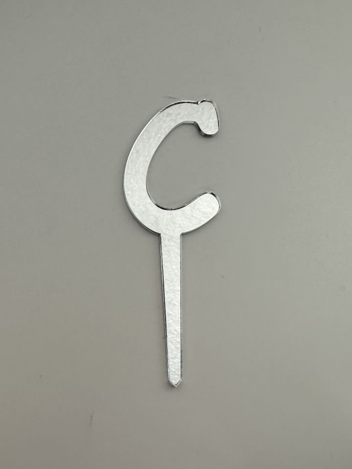 Harf Aynalı Gümüş Pleksi 7,5 cm Pasta ( 1 Adet )