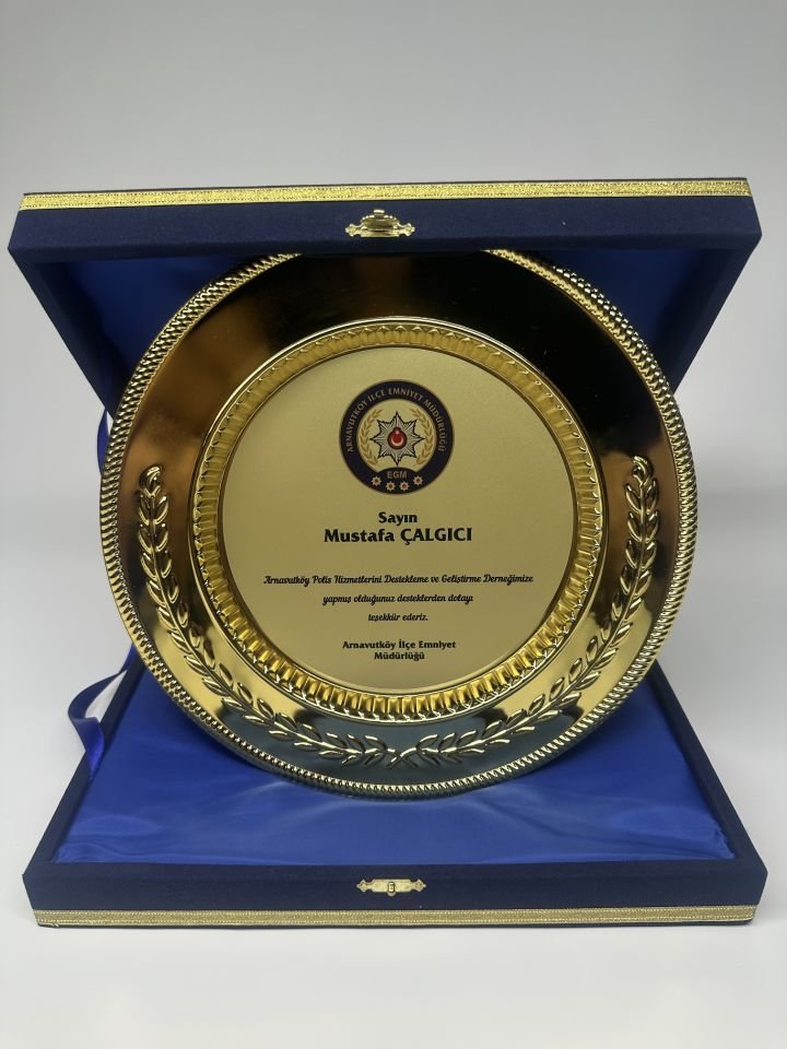 Metal Tabak Plaket Şilt 01