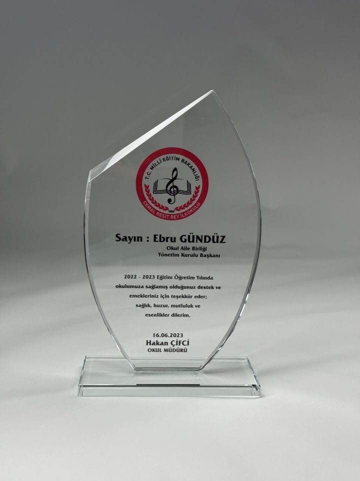 Cam Kristal Plaket Renkli Baskılı GK04