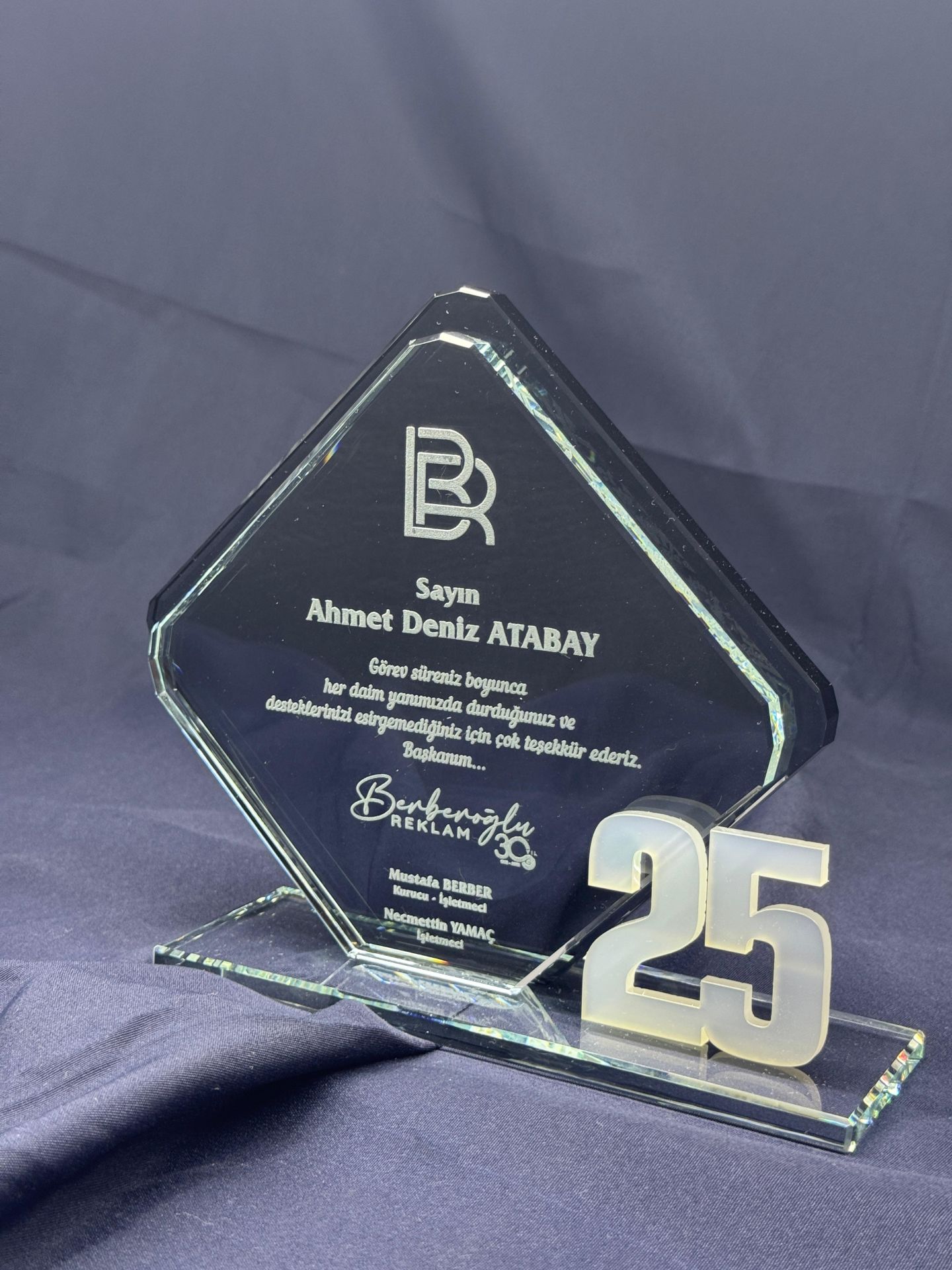 Cam Kristal Plaket Lazer Kazıma 17