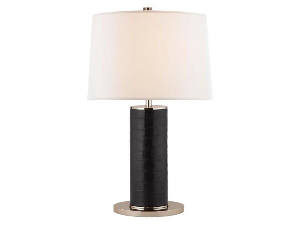 BECKFORD BLACK AND WHITE FAUX CROC TABLE LAMP