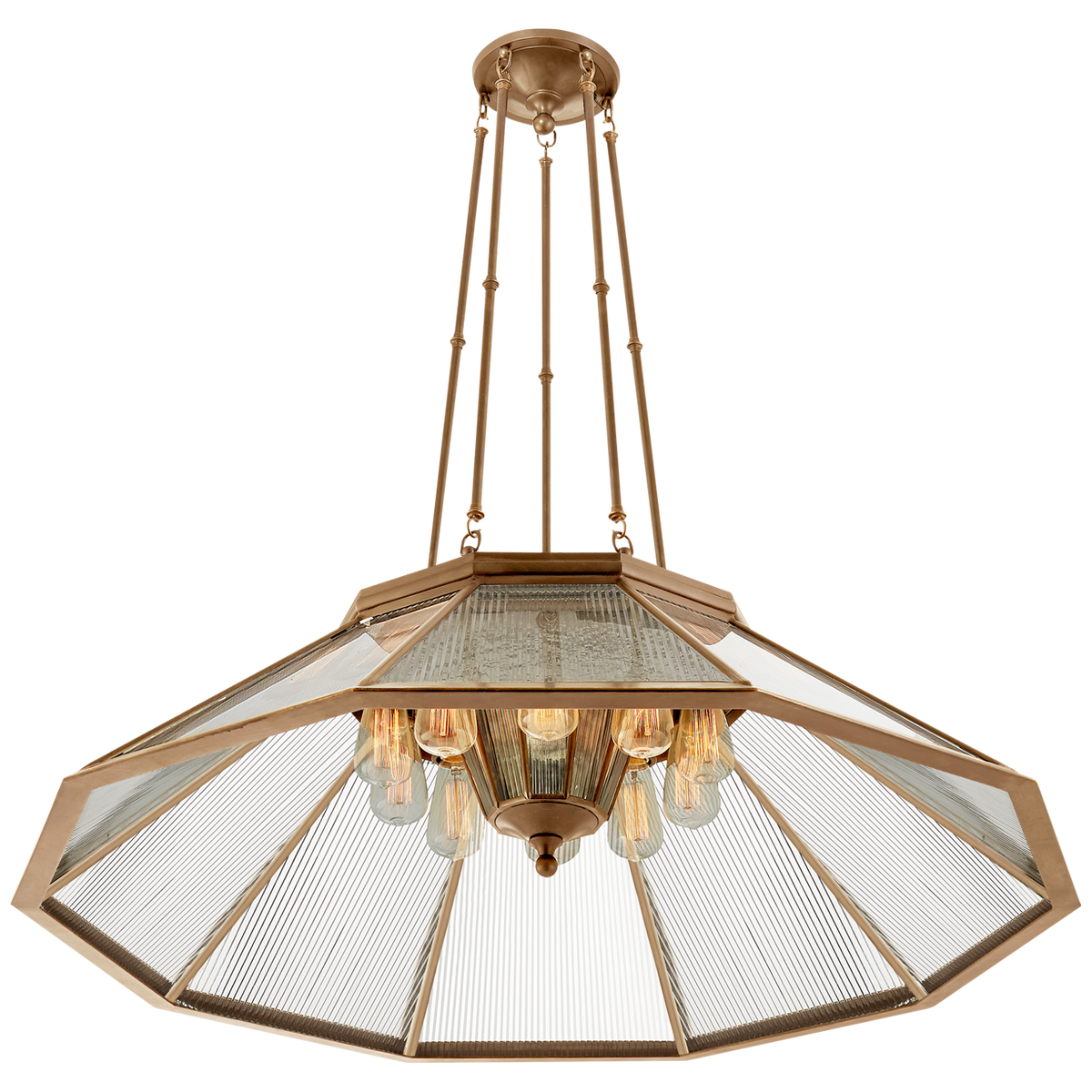 RIVINGTON MEDIUM PENDANT IN NATURAL BRASS WITH CLEAR GLASS
