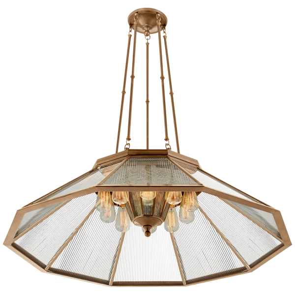 RIVINGTON MEDIUM PENDANT IN NATURAL BRASS WITH CLEAR GLASS
