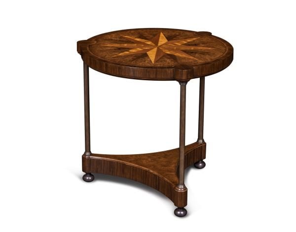 MIXED MARQUETRY TOP COMPASS TABLE