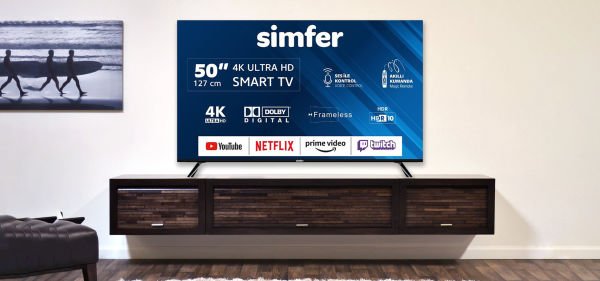 SİMFER 50SFSW6M 4K ULTRA HD 50'' 127 EKRAN UYDU ALICILI SMART LED TV