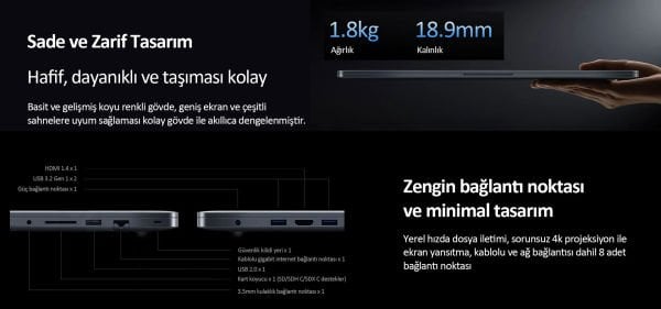 XIAOMI REDMİBOOK 15E İ7-11390H 16 GB 512 GB SSD 15,6'' FULL HD NOTEBOOK
