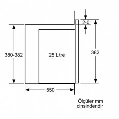 Bosch BEL554MS0 25 lt Inox Ankastre Mikrodalga Fırın