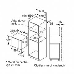 Bosch BEL554MS0 25 lt Inox Ankastre Mikrodalga Fırın