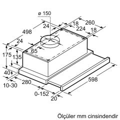 Bosch DFT63CA61T Siyah Sürgülü Aspiratör