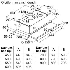 Bosch DFT63CA21T Beyaz Sürgülü Aspiratör