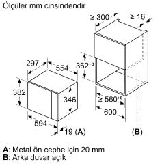 Bosch BFL524MW0 20 lt Beyaz Ankastre Mikrodalga Fırın