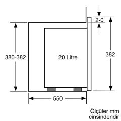 Bosch BFL524MW0 20 lt Beyaz Ankastre Mikrodalga Fırın