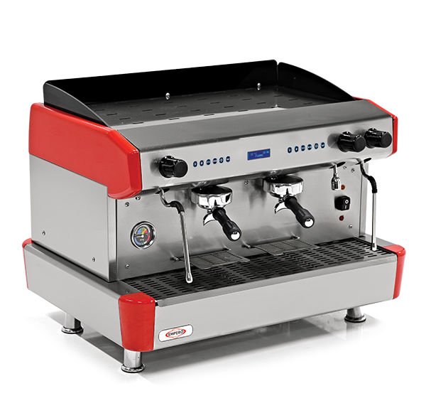 Empero Otomatik Capuccino Espresso Makineleri 2 Gruplu Kırmızı EMP.CPC.2GR-D