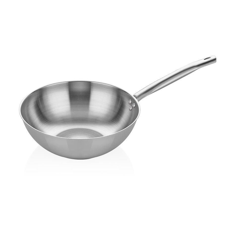 Altınbaşak Çelik Wok Tava Paslanmaz Sap 32 cm
