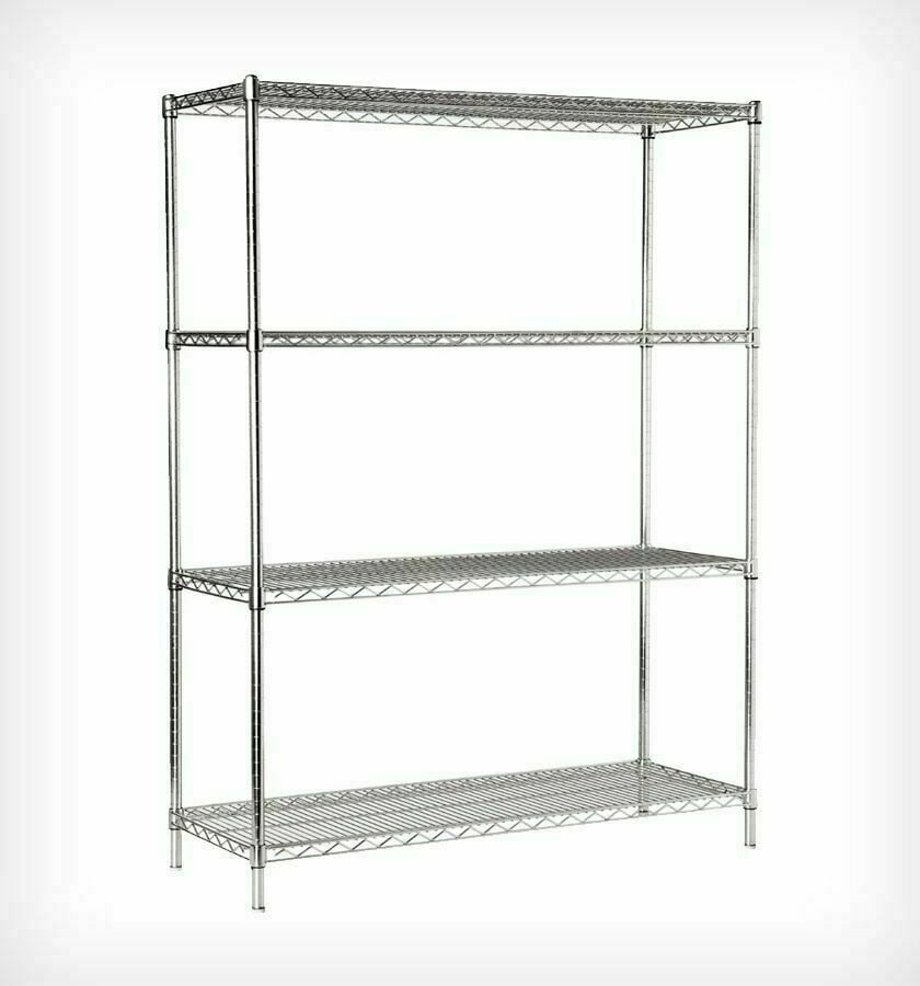 Portashelf Demonte İstif Rafı 910x530x1830 mm - 4 Katlı- 201 Kalite Paslanmaz Çelik, Izgara Tablalı