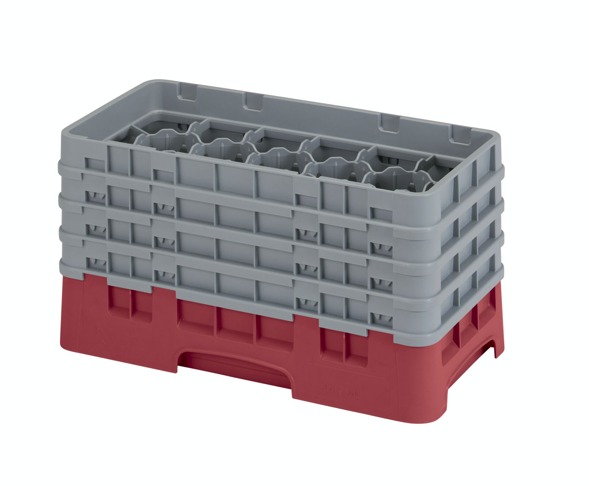Cambro 17 Compartment Cup Rack H: Red - 21.6 CM