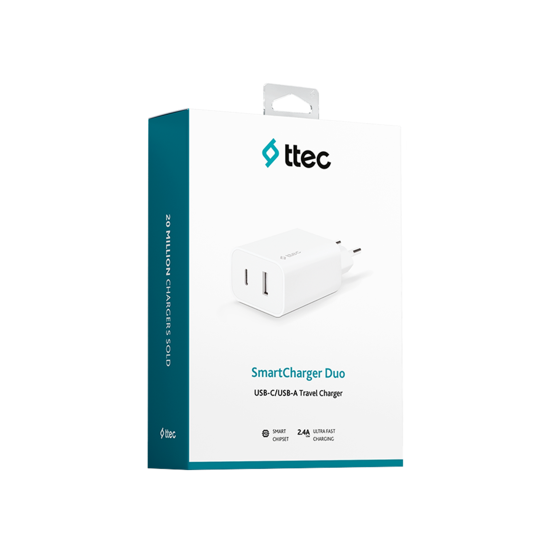 Ttec 2SCS25B Smart Charger Duo USB-C+USB-A