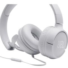 JBL T500 Mikrofonlu Kablolu Kulaküstü Beyaz Kulaklık