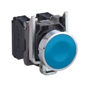XB4BA61 Push button, Harmony XB4, metal, flush, blue, 22mm, spring return, unmarked, 1NO