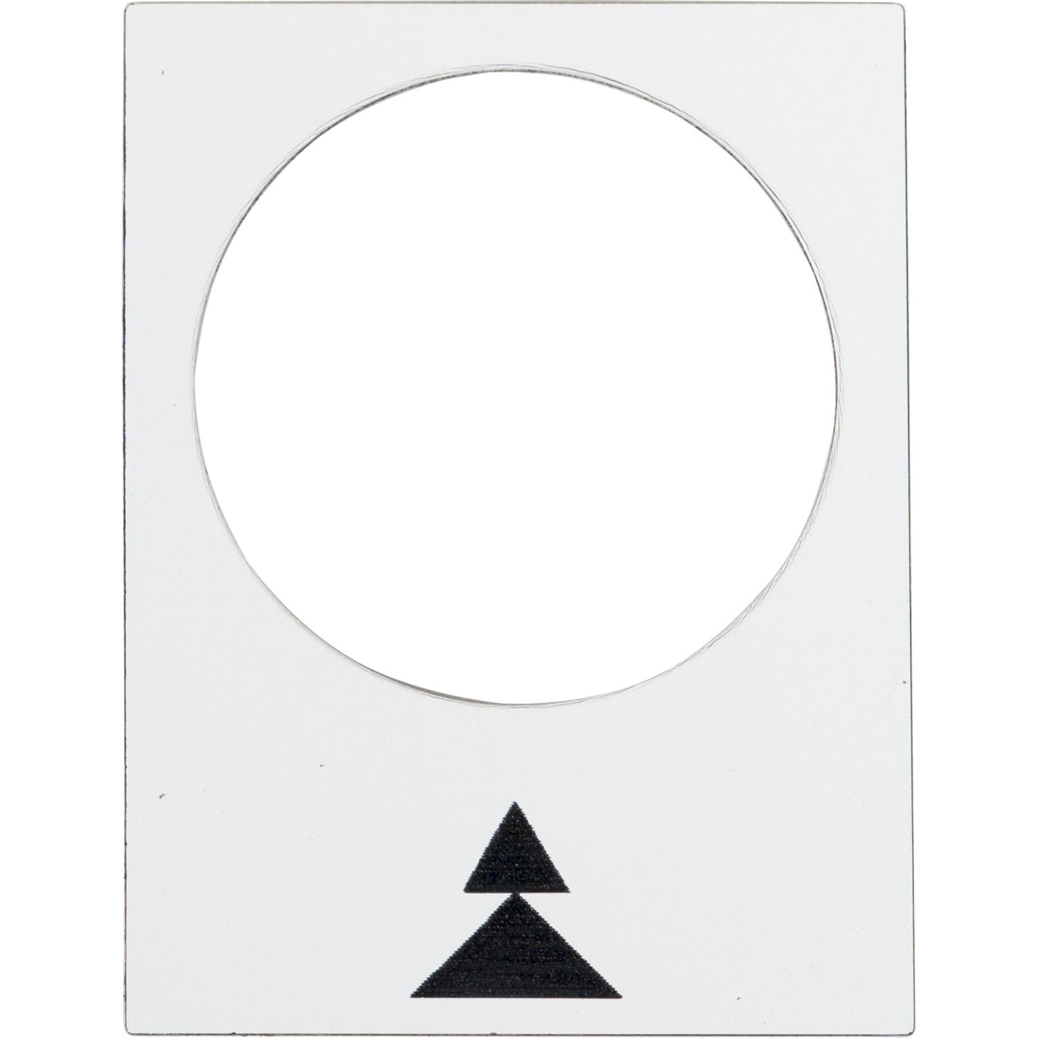 ZB2BY4909 Marked legend, Harmony XAC, nameplate, 30 x 40mm, plastic, white, 22mm push button, black marked up double arrowhead