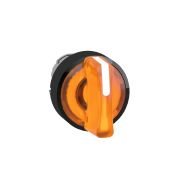 ZB4BK15537 Head for illuminated selector switch, Harmony XB4, black metal, orange handle, 22mm, universal LED, 3 positions,