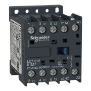 LC1K1201M7 Contactor, TeSys K, 3P, AC-3/AC-3e,440V 12A, aux. 1NC, 220...230V AC coil, screw clamp terminals