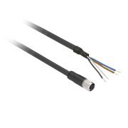 XZCP1141L10 Pre wired connectors XZ, straight female, M12, 4 pins, cable PUR 10 m