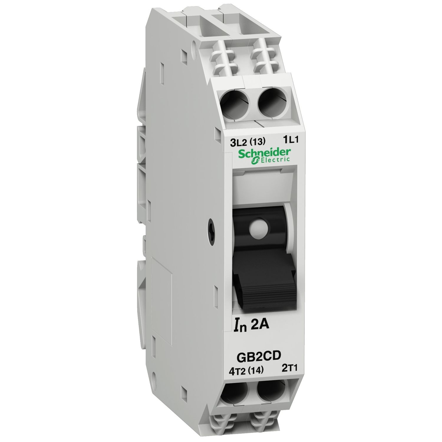 GB2CD07 Circuit breaker, TeSys GB2, 1P+N, 2A, Icu 15kA at 240V, Thermal magnetic, DIN rail mounted