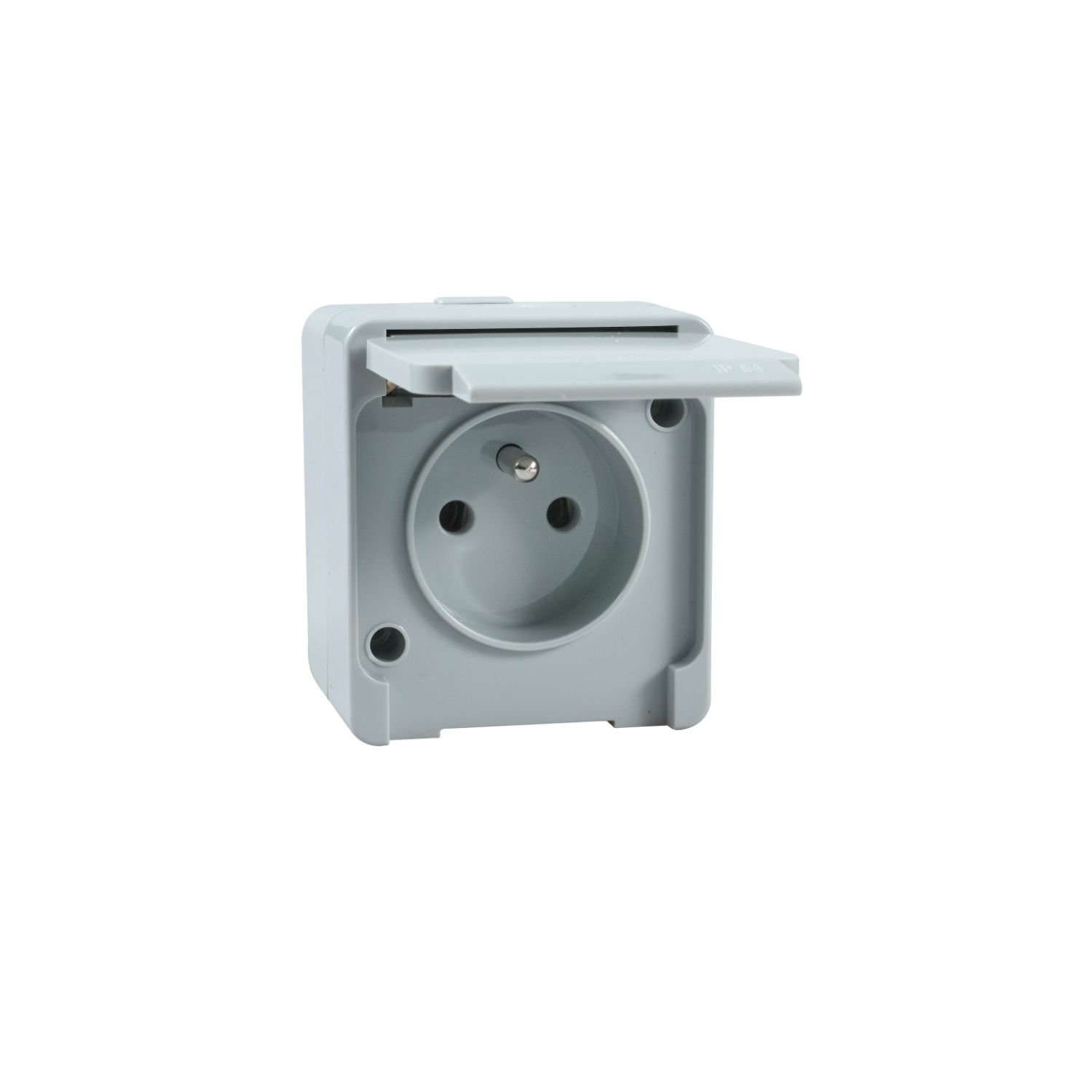 NML2800133 Nemliyer - single socket-outlet pin earth - 2P + E - surface - grey