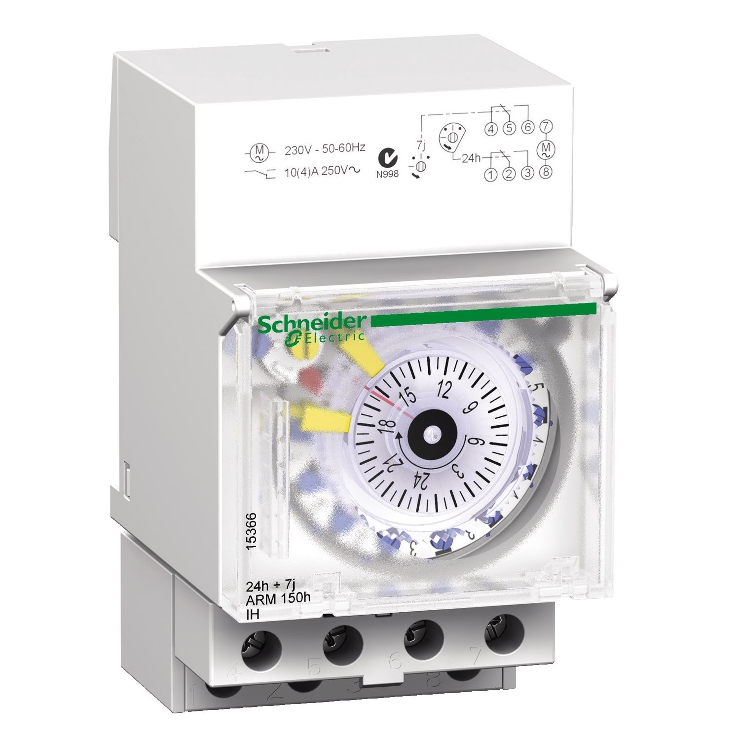 15366 Acti9 - IH - mechanical time switch - 24 hours + 7 days - 150 h memory