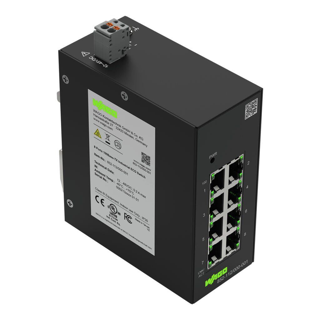 852-112/000-001 - Endüstriyel ECO Switch; 8-port 100Base-TX; siyah (4066966189681)