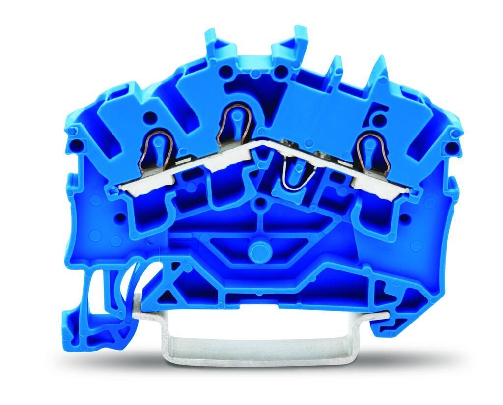 2002-6304 - 3 iletkenli geçiş klemensi; 2,5 mm²; Ex e II ve Ex i uygulamaları için; yana ve ortaya etiketleme; DIN-ray 35 x 15 ve 35 x 7,5 için; Push-in CAGE CLAMP®; 2,50 mm²; mavi (4044918964944)