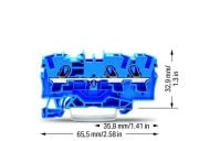 2004-1304 - 3 iletkenli geçiş klemensi; 4 mm²; Ex e II ve Ex i uygulamaları için; yana ve ortaya etiketleme; DIN-ray 35 x 15 ve 35 x 7,5 için; Push-in CAGE CLAMP®; 4,00 mm²; mavi (4017332071550)