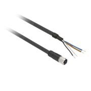 XZCP1141L2 Pre wired connectors XZ, straight female, M12, 4 pins, cable PUR 2 m