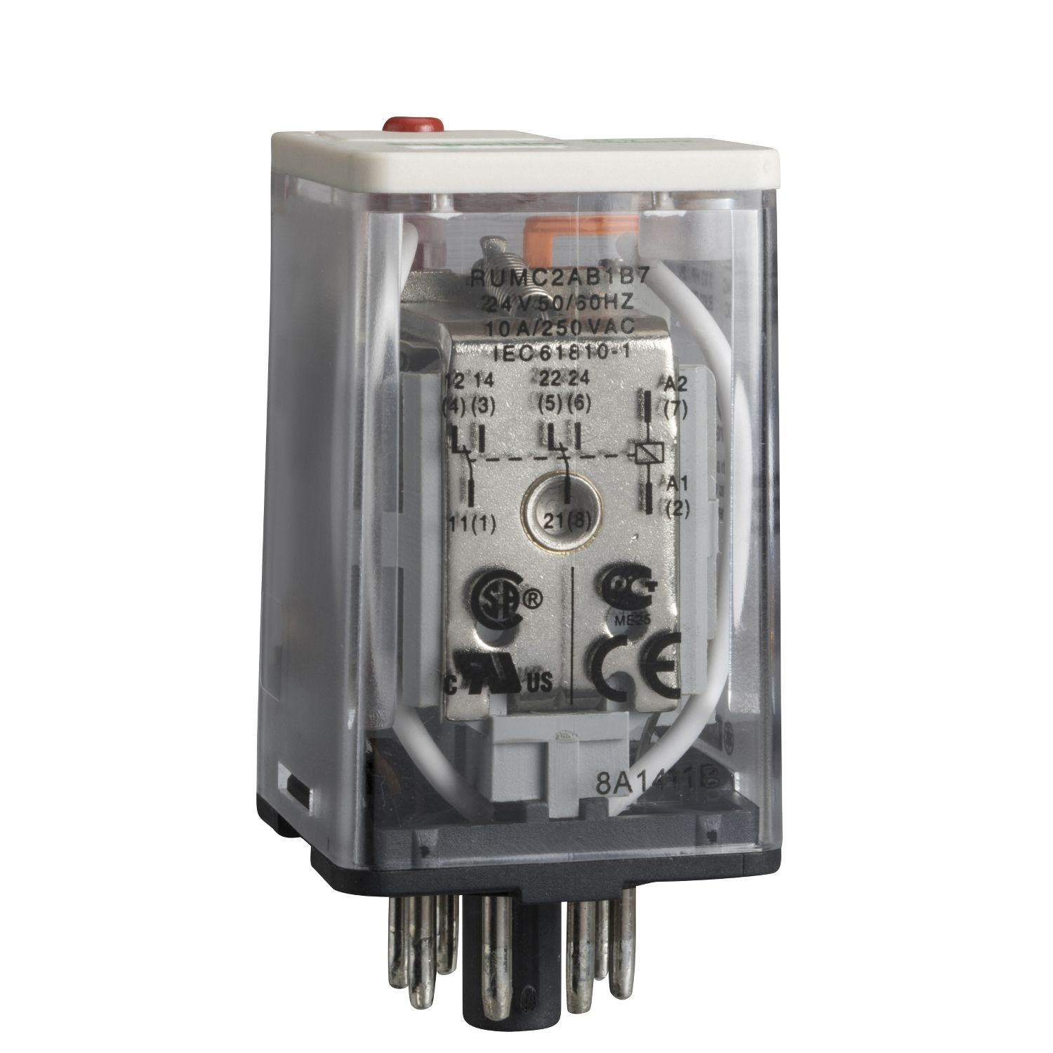 RUMC2AB1B7 universal plug-in relay - Harmony RUM - 2 C/O - 24 V AC - 10 A