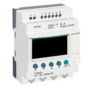 SR3B101BD modular smart relay, Zelio Logic SR2 SR3, 10 IO, 24V DC, clock, display, 4 relay outputs