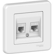 LNA4900121 Leona - double data outlet - RJ45+RJ11 - white