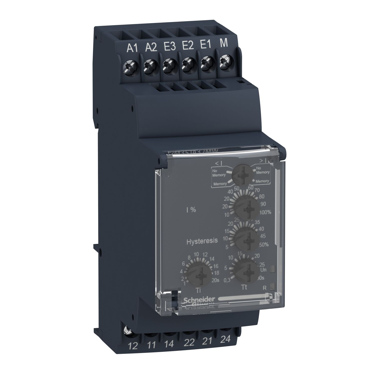RM35JA32MW current control relay, Harmony Control Relays, 5A, 2CO, overcurrent or undercurrent detection, 0.15…15A, 24…240V AC DC