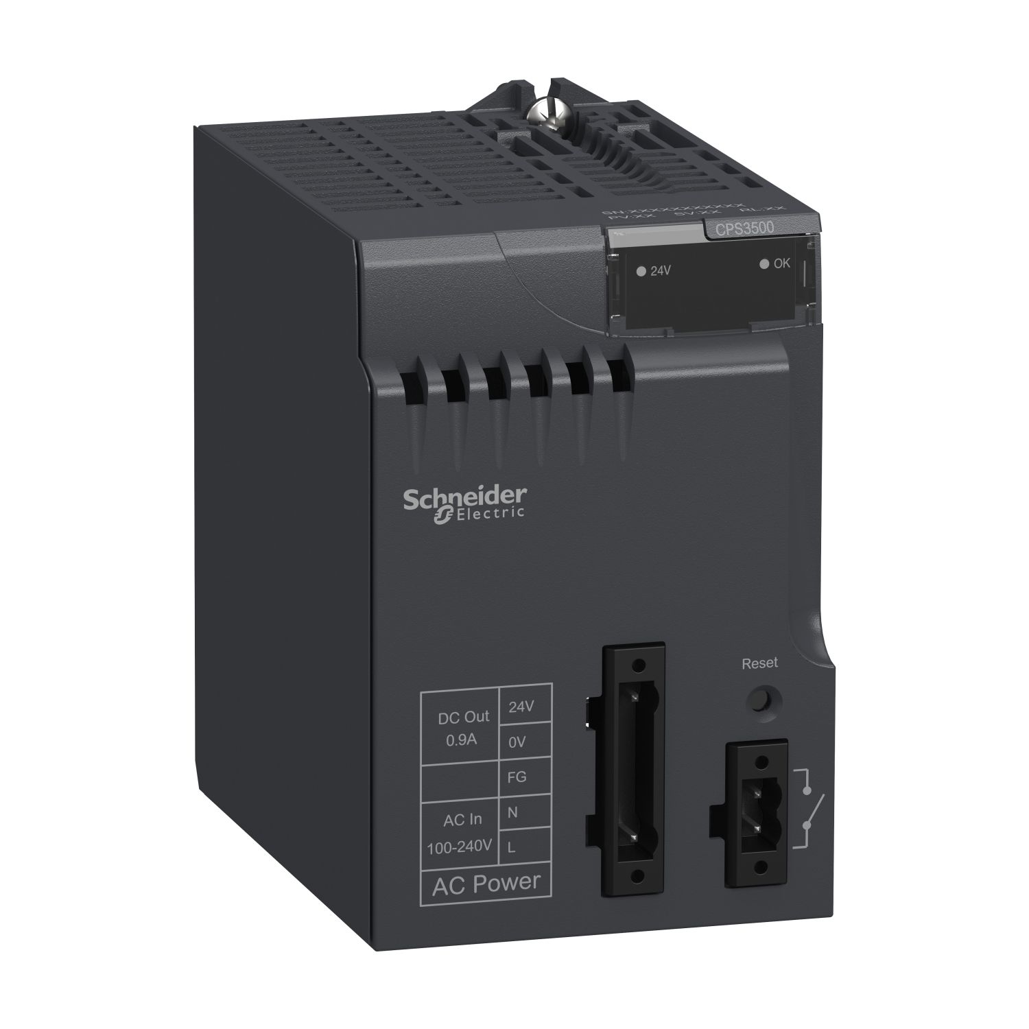 BMXCPS3500 power supply module, Modicon X80, 100 to 240V AC, 36W