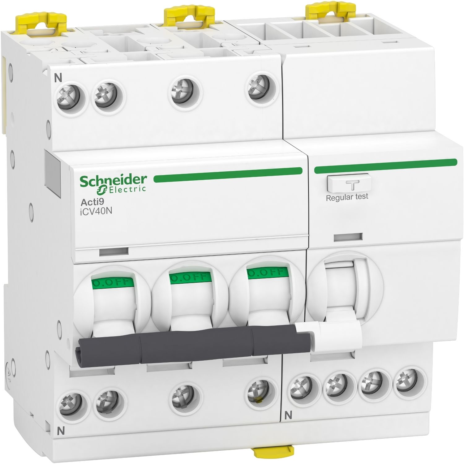 A9DE3716 Residual current breaker with overcurrent protection (RCBO), Acti9 iCV40N, 3P+N, 16A, C curve, 6000A, AC type, 30mA