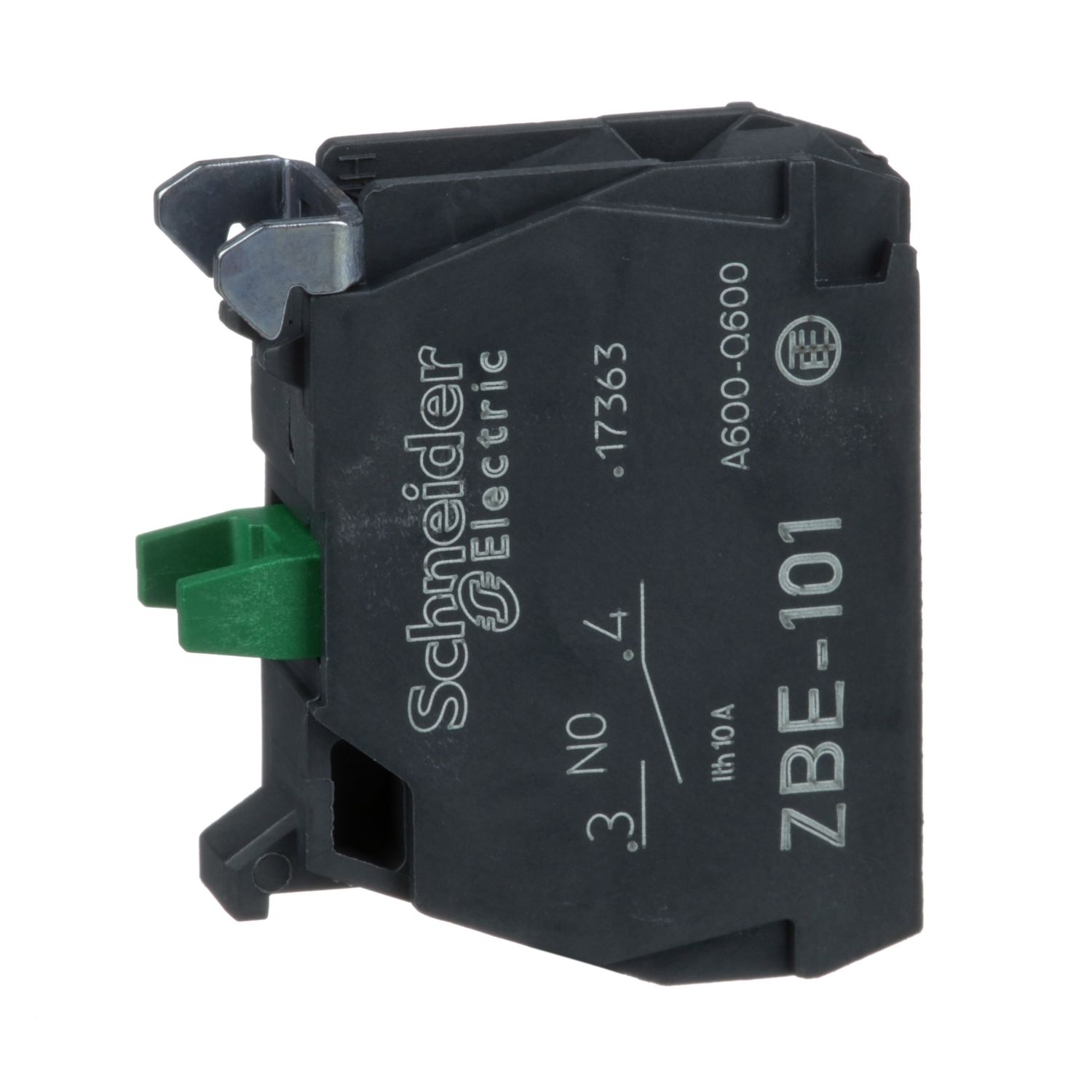 ZBE101 single contact block for head Ø22 1NO silver alloy screw clamp terminal