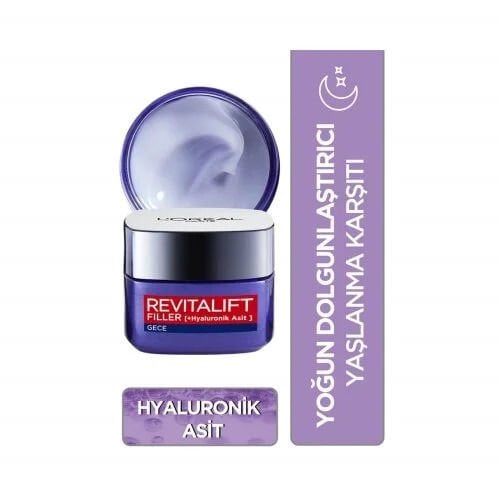 L'Oréal Paris Revitalift Filler Yoğun Dolgunlaştırıcı Yaşlanma Karşıtı Gece Kremi 50 Ml - Hyaluronik Asit