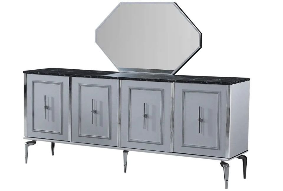 ORLANDO YEMEK ODASI TAKIMI (METALIK KROM - LOTUS)