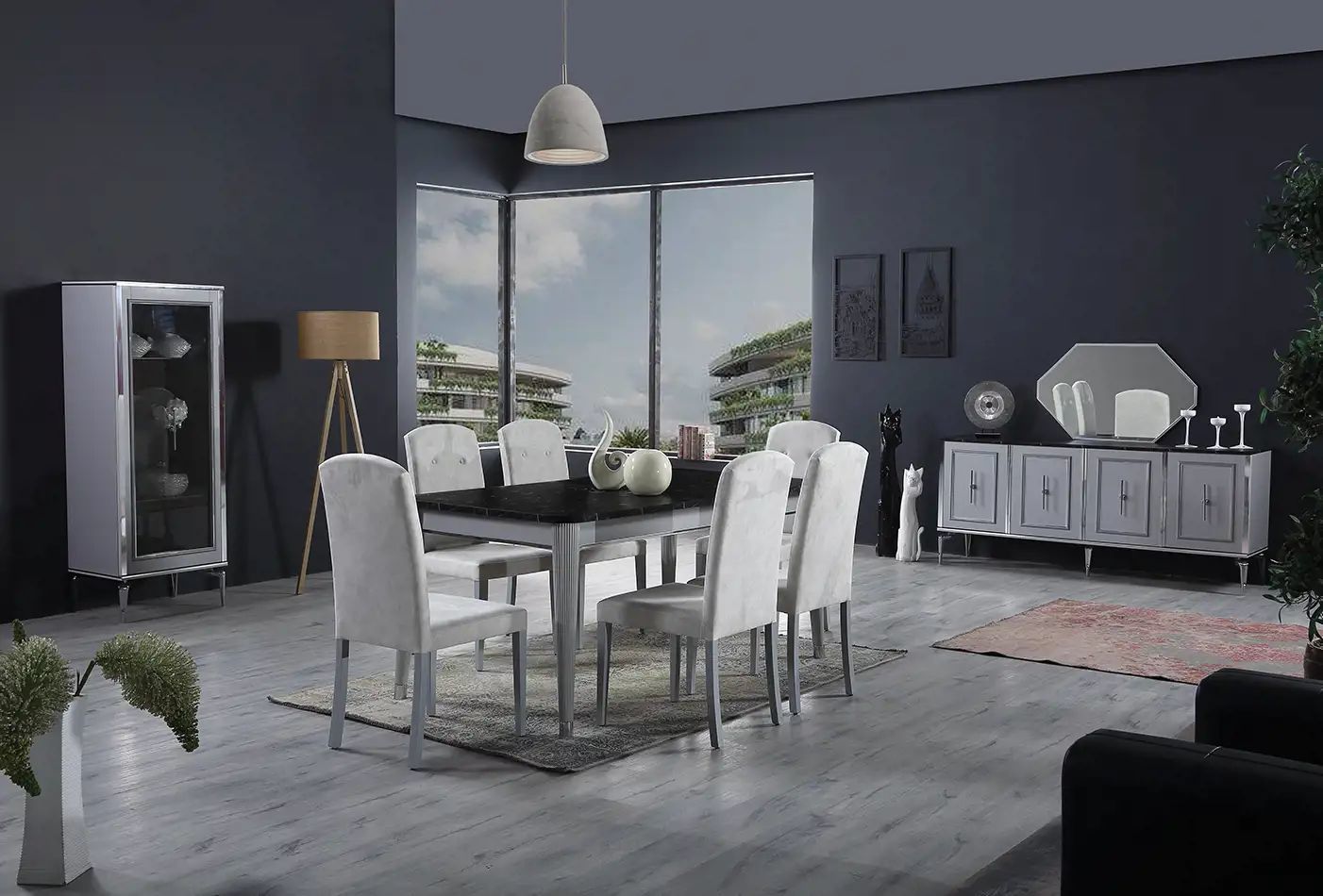 ORLANDO YEMEK ODASI TAKIMI (METALIK KROM - LOTUS)